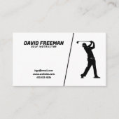 シンプル白黒スイングゴルフインストラクター 名刺 (正面)