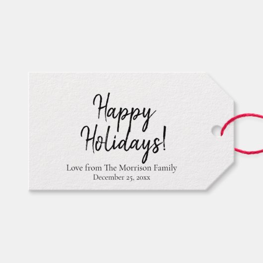 シンプル白黒スカスタムクリプト ギフトタグ (正面(横))