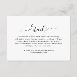 シンプル白黒スクリプエレガントト結婚の エンクロージャーカード