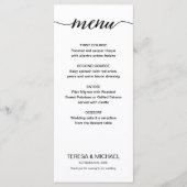 シンプル白黒スクリプカスタムトの食結婚品 メニュー (正面)