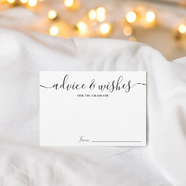 シンプル白黒スクリプトアドバイスの卒業希望 エンクロージャーカード