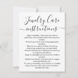 シンプル白黒スクリプトジュエリー気にカード ノートカード