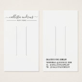 シンプル白黒スクリプトヘアクリップ表示カード (正面&裏面)