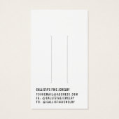 シンプル白黒スクリプトヘアクリップ表示カード (裏面)