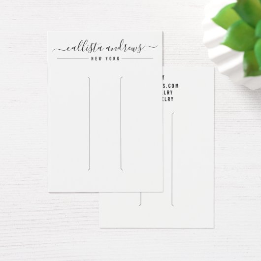 シンプル白黒スクリプトヘアクリップ表示カード (デスク)