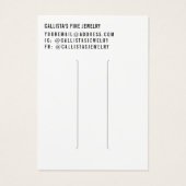 シンプル白黒スクリプトヘアクリップ表示カード (裏面)