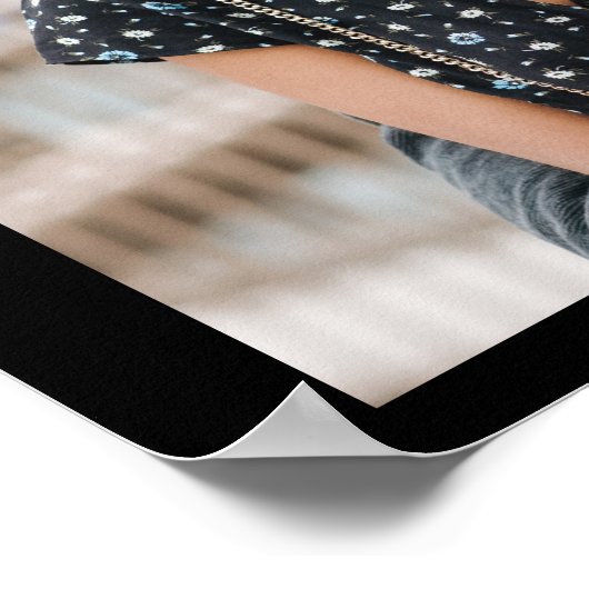 シンプル白黒スクリプト写真の結婚歓迎 ポスター (角)