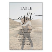 シンプル白黒スクリプト名結婚photos テーブルナンバー (正面)