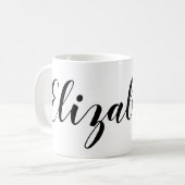 シンプル白黒スクリプト名 コーヒーマグカップ (正面左)