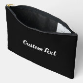 シンプル白黒スクリプト文字テンプレート アクセサリーポーチ (見開き)