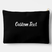 シンプル白黒スクリプト文字テンプレート アクセサリーポーチ (裏面)