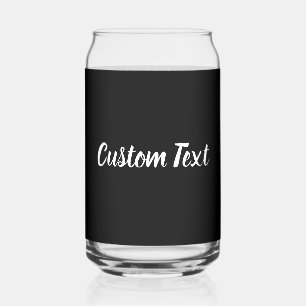 シンプル白黒スクリプト文字テンプレート ガラス缶