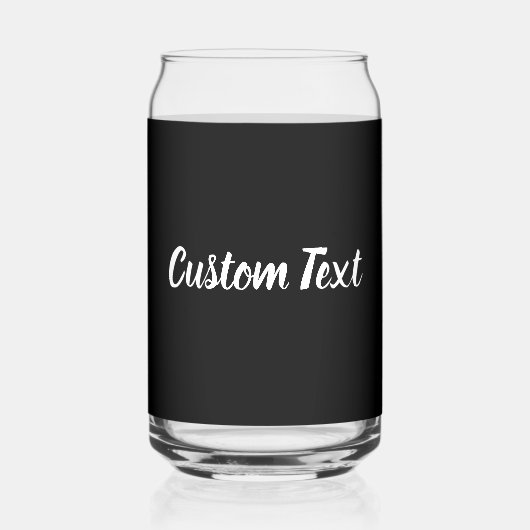 シンプル白黒スクリプト文字テンプレート ガラス缶 (正面)