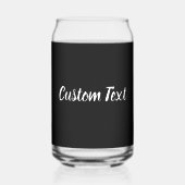 シンプル白黒スクリプト文字テンプレート ガラス缶 (裏面)