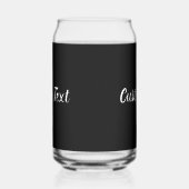 シンプル白黒スクリプト文字テンプレート ガラス缶 (左)