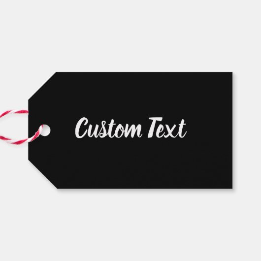シンプル白黒スクリプト文字テンプレート ギフトタグ (裏面横)