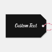 シンプル白黒スクリプト文字テンプレート ギフトタグ (正面(横))