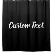 シンプル白黒スクリプト文字テンプレート シャワーカーテン (正面)