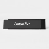 シンプル白黒スクリプト文字テンプレート デスクネームプレート (正面)