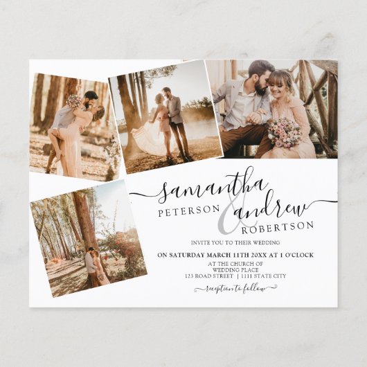 シンプル白黒スクリプト5写真バジェット結婚ズ (裏面)