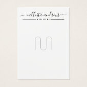 シンプル白黒スクリプトBroochディスプレイカード (正面)