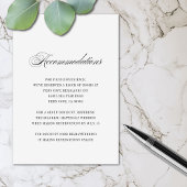 シンプル白黒スクリプ結婚トの宿泊 エンクロージャーカード