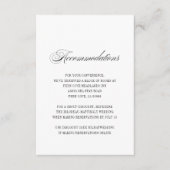 シンプル白黒スクリプ結婚トの宿泊 エンクロージャーカード (正面)