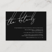 シンプル白黒スクリプ結婚トの詳細 エンクロージャーカード (正面)