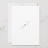 シンプル白黒スケッチフローラ結婚の 招待状 (裏面)