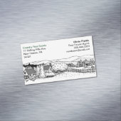 シンプル白黒スケッチ|国のシーン マグネット名刺 (インサイチュ)