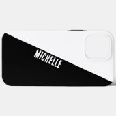 シンプル白黒スプリットスタイリッシュ名前をカスタムする Case-Mate iPhoneケース (裏面 (横))