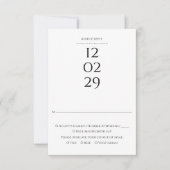 シンプル白黒スペシャルデー結婚ト 出欠カード (正面)