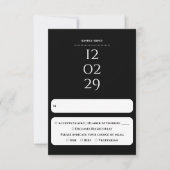 シンプル白黒スペシャルデー結婚ト 出欠カード (正面)