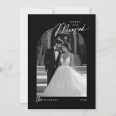 シンプル白黒スメリープ結婚したト写真 シーズンカード (正面)