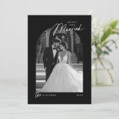 シンプル白黒スメリープ結婚したト写真 シーズンカード (スタンド正面)