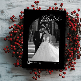 シンプル白黒スメリープ結婚したト写真 シーズンカード