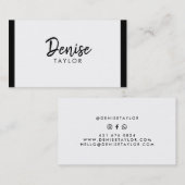 シンプル白黒スモダンクエア・ミニマリスト 名刺 (正面/裏面)