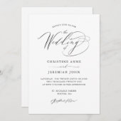 シンプル白黒スモダンクリッ結婚プの 招待状 (正面/裏面)