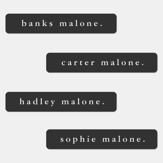 シンプル白黒タイプ防水名 ラベル (グループ)