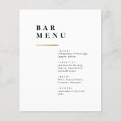 シンプル白黒タイポグラフィの結婚バーメニュー (正面)
