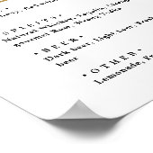 シンプル白黒タイポグラフィの結婚バーメニュー ポスター (角)