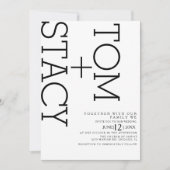 シンプル白黒タイポグラフィウルトラはっきりした結婚ーズ 招待状 (正面)