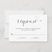 シンプル白黒タイポグラフィエレガントな結婚式 出欠カード (正面)