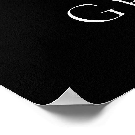 シンプル白黒タイポグラフィシック結婚ズウェルカム ポスター (角)