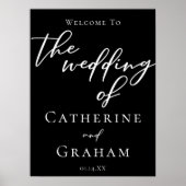 シンプル白黒タイポグラフィシック結婚ズウェルカム ポスター (正面)