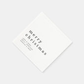 シンプル白黒タイポグラフィメリークリスマス スタンダードカクテルナプキン (角)