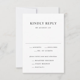 シンプル白黒タイポグラフィ結婚ズ 出欠カード