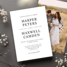 シンプル白黒タイポグラフィ結婚ズ