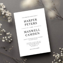 シンプル白黒タイポグラフィ結婚ズ