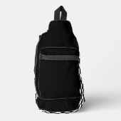 シンプル白黒チェッカーボード スリングバッグ (正面)